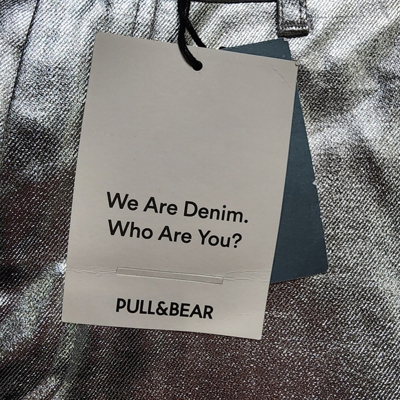 NWT Pull & Bear Silver Loose Fit Jeans Size 10 - Picture 5 of 8